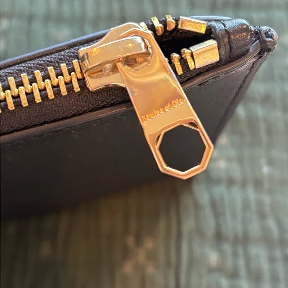 Louise et Cie Black and Cream Striped Leather Cosmetic Bag - Picture 4 of 8